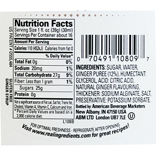 Ginger Reàl, Ginger Infused Syrup, 16.9 Fl Oz Squeezable Bottle