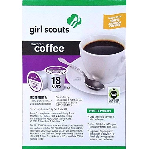 Girl Scouts Cookie Flavored Coffee Single Serve Brew Cups Caram