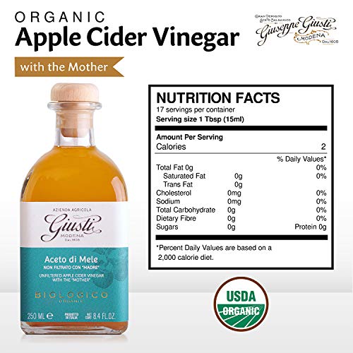 Giuseppe Giusti Organic Raw Unfiltered Apple Cider Vinegar With ...