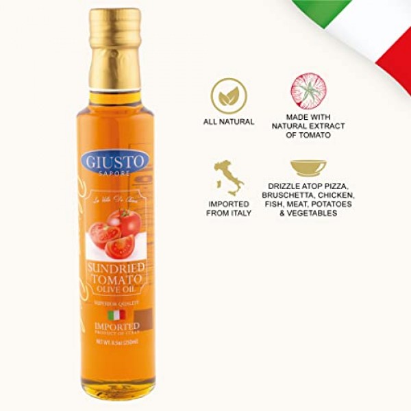 Giusto Sapore Italian Sundried Tomato Infused Extra Virgin Olive...