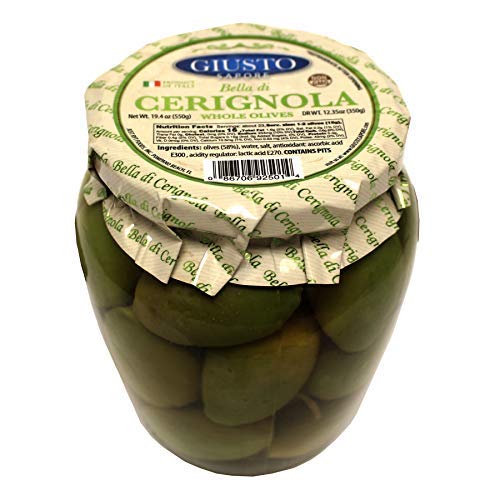 Giusto Sapore Italian Green Bella Di Cerignola Olives - Whole -