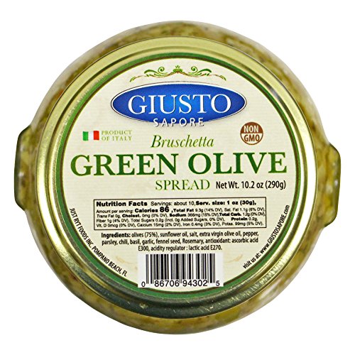 Giusto Sapore Green Olive Bruschetta Spread 10.23Oz - Non Gmo It