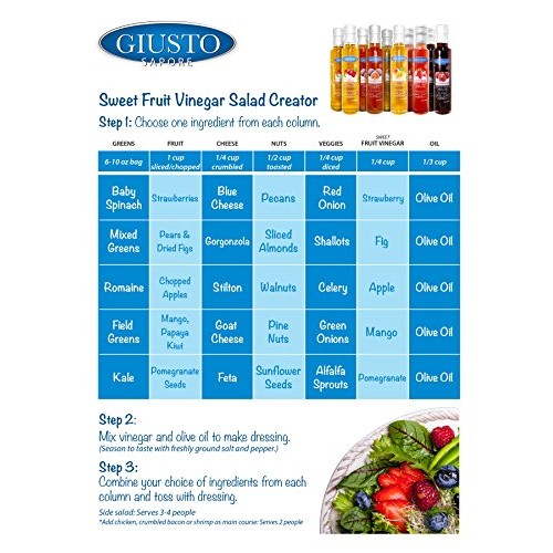 Giusto Sapore Mango Sweet Fruit Italian Vinegar 8.5Oz - Premium