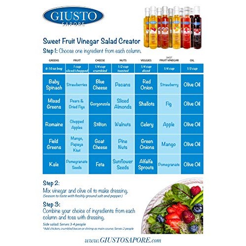 Giusto Sapore Pomegranate Sweet Fruit Italian Vinegar 8.5Oz - Pr