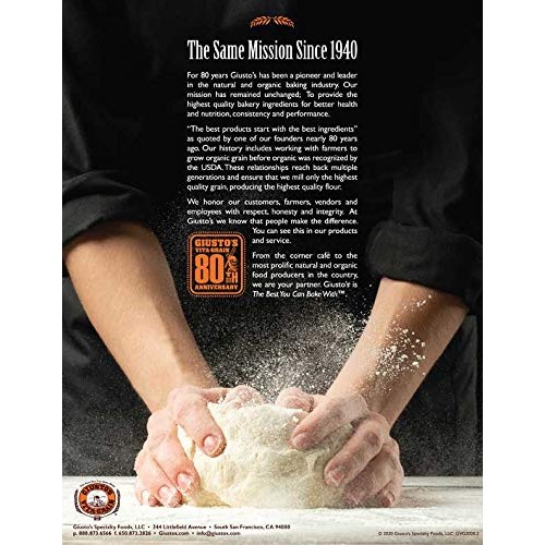 Giustos Vita-Grain Organic Whole Wheat High Protein Flour, 5Lb Bag