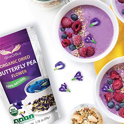 Giveorbuy Butterfly Pea Flower Tea Organic 1.75 Oz 50 G - Vega