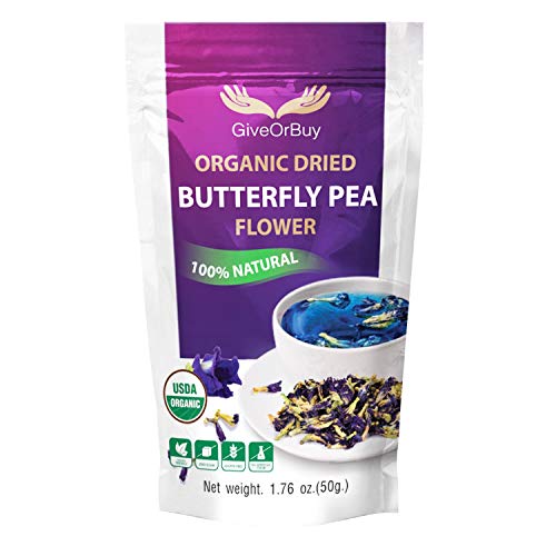 Giveorbuy Butterfly Pea Flower Tea Organic 1.75 Oz 50 G - Vega