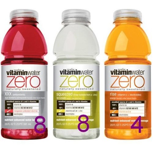 Glaceau Vitamin Water Zero Mix Variety 20 Pack 20Fl Oz Each, Blu