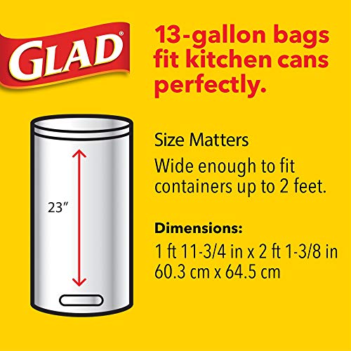 Glad Tall Kitchen Quick-Tie Trash Bags - 13 Gallon White Trash B