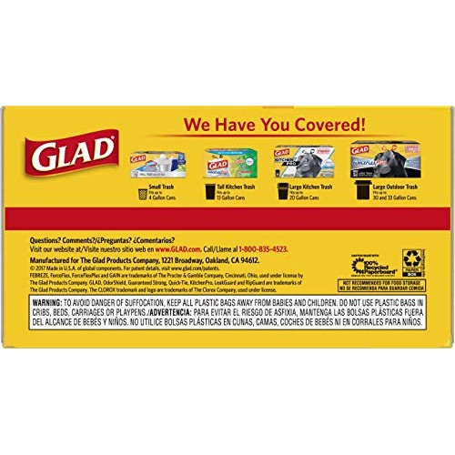 Glad Tall Kitchen Quick-Tie Trash Bags - 13 Gallon White Trash B