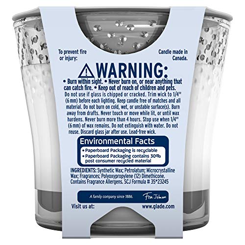 Glade Candle Jar, Air Freshener, Clean Linen, 3.4 Oz