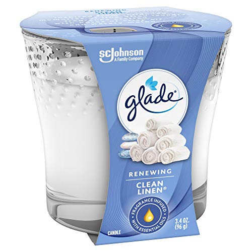Glade Candle Jar, Air Freshener, Clean Linen, 3.4 Oz