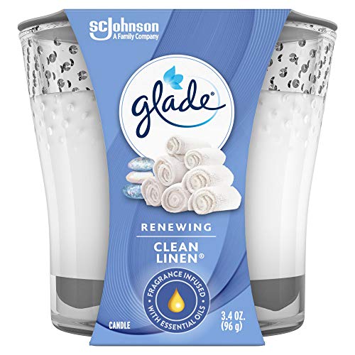 Glade Candle Jar, Air Freshener, Clean Linen, 3.4 Oz