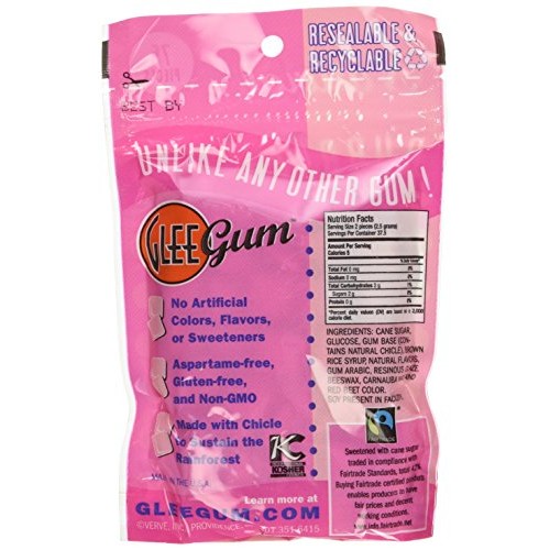 Glee Gum All Natural Bubblegum, Non Gmo Project Verified, Eco Fr