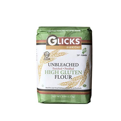 Glicks Unbleached High Gluten Flour, 5 Pounds Enriched, Presif