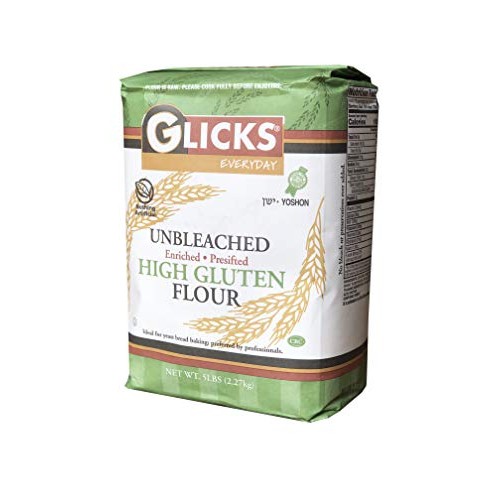 Glicks Unbleached High Gluten Flour, 5 Pounds Enriched, Presif