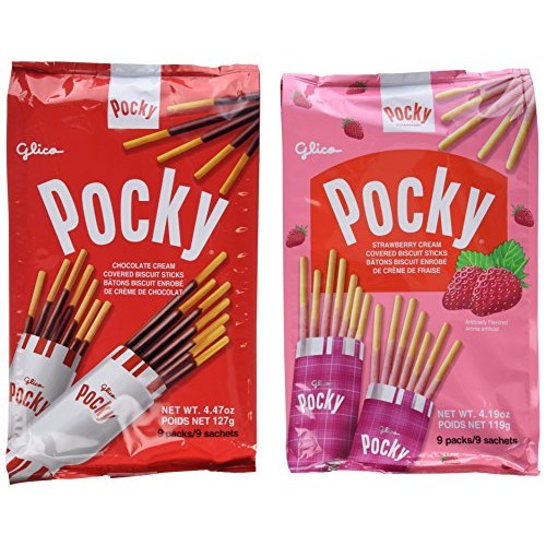 Glico Pocky Family Fun Pack 4.47 Oz &Amp; 4.19 Oz, 9 Packs Chocolat
