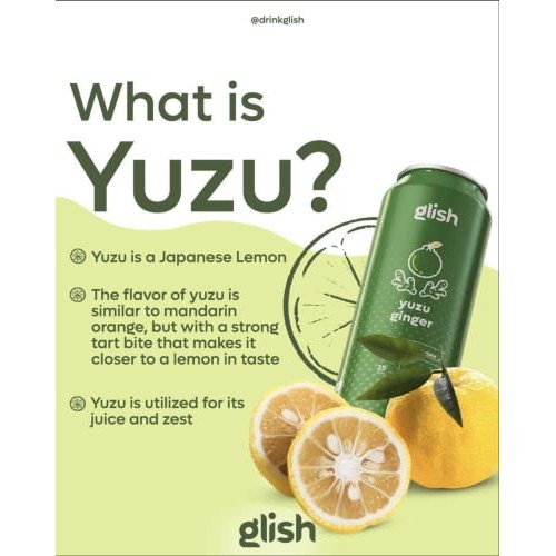 Glish Yuzu Ginger - Functional Sparkling Water, Aids Immunity & ...