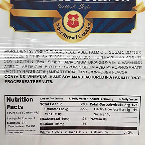 Shortbread Cookies - 4 Individual Packs Per Box - 2 Packs - 8 To