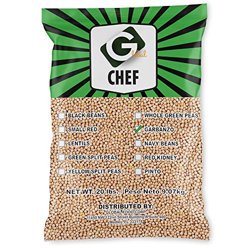 Global Chef - Garbanzo Beans - Chickpeas - 20 Lbs Bulk Bag