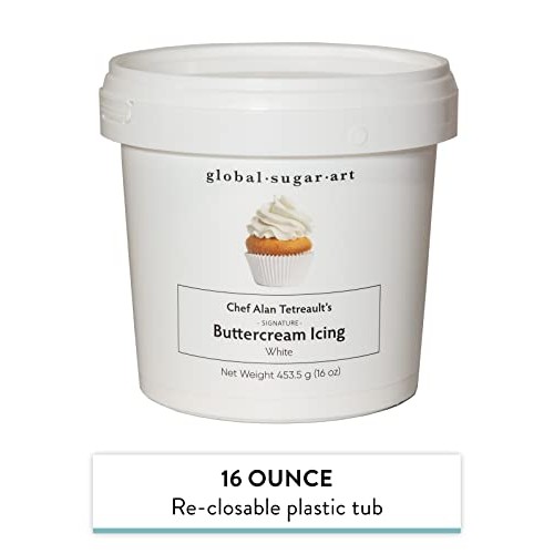 Global Sugar Art Buttercream Decorator Icing White, Firm, 16 Oun