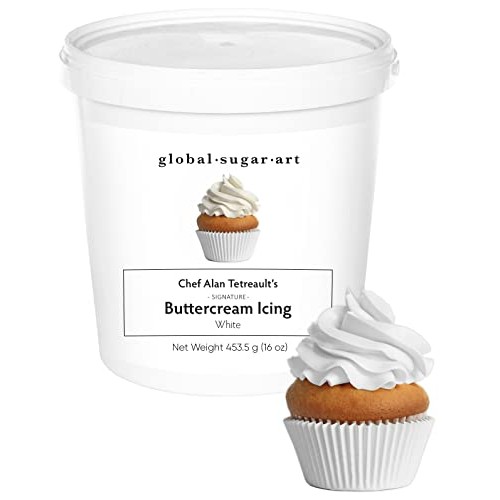 Global Sugar Art Buttercream Decorator Icing White, Firm, 16 Oun
