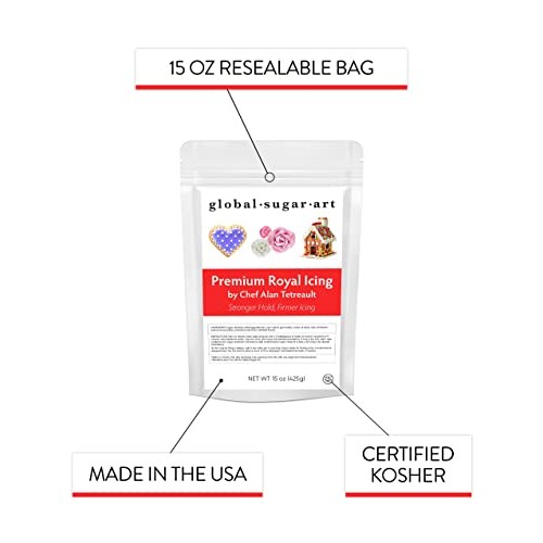 Global Sugar Art Premium Royal Icing Mix White, 15 Ounces By Che