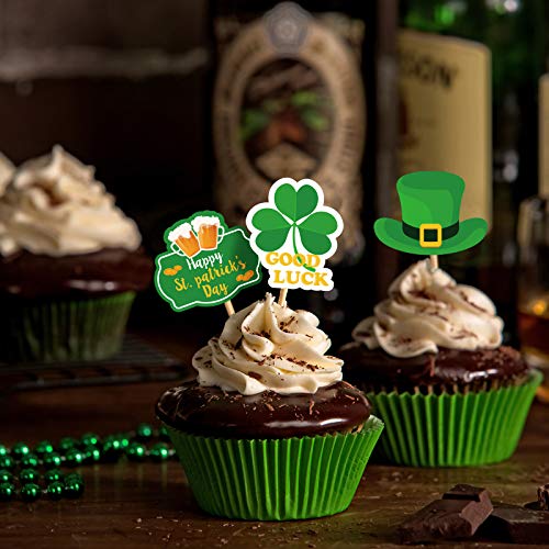 St.Patrick’ S Day Cupcake Toppers Decorations - Shamrock Lucky I