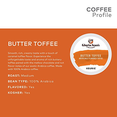 Gloria Jeans Coffees Butter Toffee, Single Serve Coffee K-Cup P