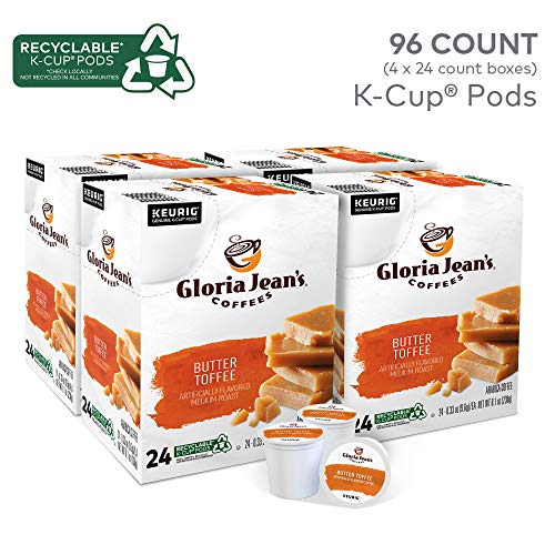 Gloria Jeans Coffees Butter Toffee, Single-Serve Keurig K-Cup P
