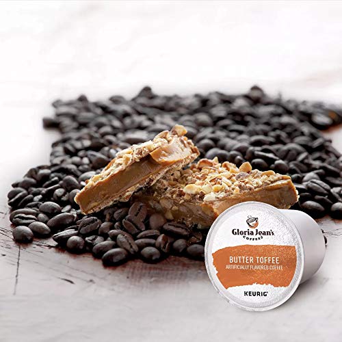Gloria Jeans Coffees Butter Toffee, Single-Serve Keurig K-Cup P