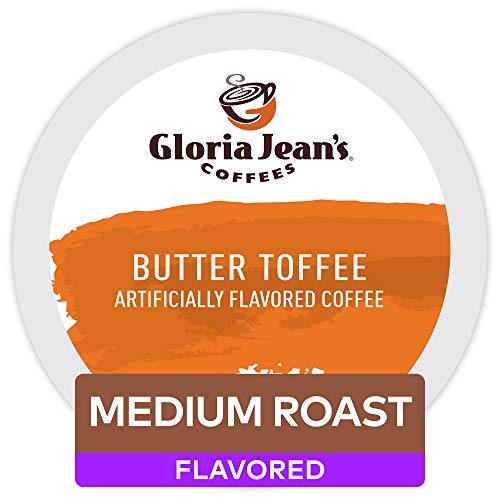 Gloria Jeans Coffees Butter Toffee, Single-Serve Keurig K-Cup P