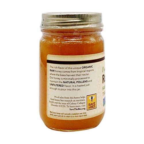 Glorybee Organic Raw Fair Trade Honey, 18 Ounce
