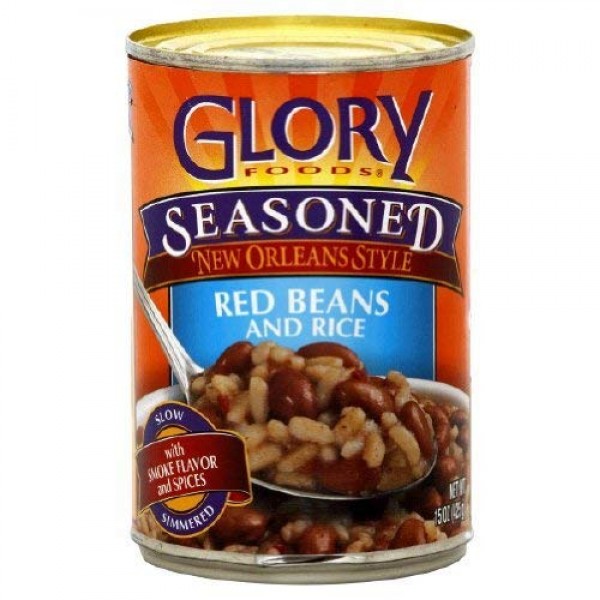 Glory Foods, Seasoned, Red Beans & Rice, 15oz Can Pack of 6