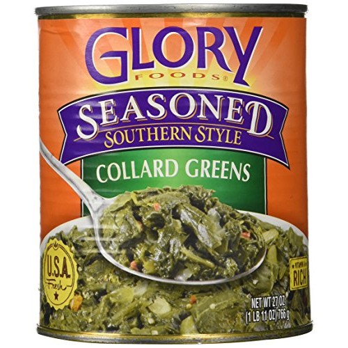 Glory Foods Seasoned Collard Greens, 27-Ounce Pack Of 6