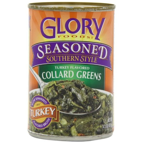 Glory Foods, Seasoned, Collard Greens In Turkey Broth, 14.5Oz Ca