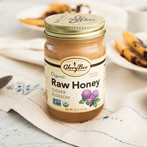 Glorybee Clover Blossom Raw Organic Honey, 18 Ounce
