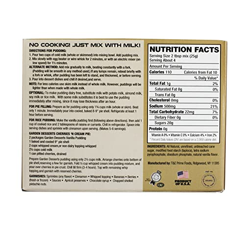 Instant Vanilla Pudding Mix - All Natural Vanilla Pudding Mix by...