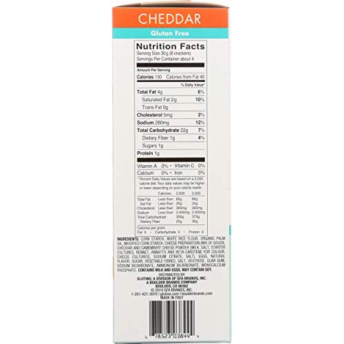Glutino, Cheddar Crackers, 4.4 Ounce