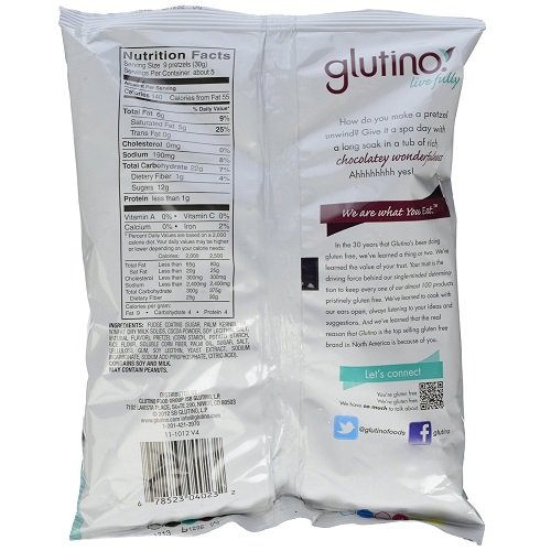 Glutino Fudge Covered Pretzels - Gluten Free, 5.5-Ounce Bag Pac