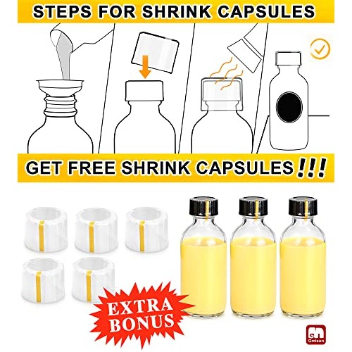 GMISUN 2 oz Small Clear Glass Bottles, 24 Pack Shots Bottles wit...