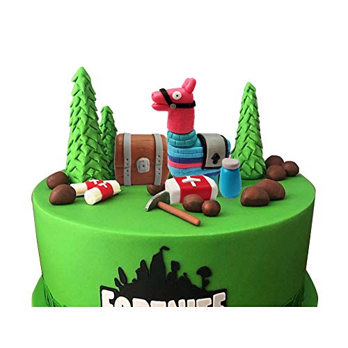 Gmakceder Game Cake Topper Set With Llama Medkit Chest Chug Tool