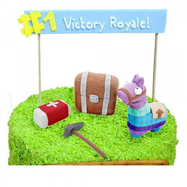 GmakCeder Game Cake Topper Set with Llama Medkit Chest Tool Cake...