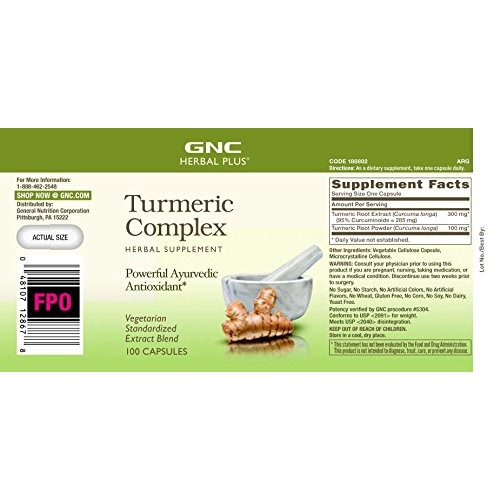 Gnc Herbal Plus Turmeric Complex 100 Caps