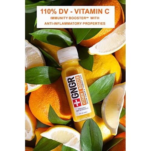 Vitamin C Booster - Organic Ginger Shot with Turmeric, Acerola C...