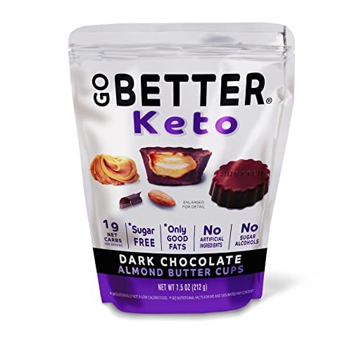 Go Better Keto Cups | Dark Chocolate With Almond Butter | 1G Net