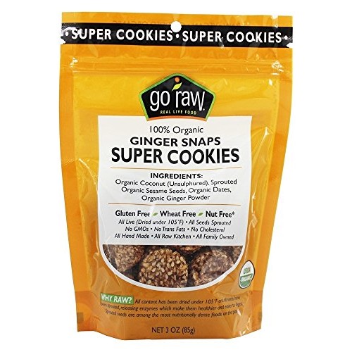 Go Raw - Sprouted Cookies Ginger Snap - 3 Oz Pack Of 2