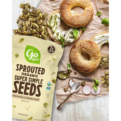Go Raw Unsalted Sunflower & Pumpkin Seeds Mix, Sprouted & Organi...