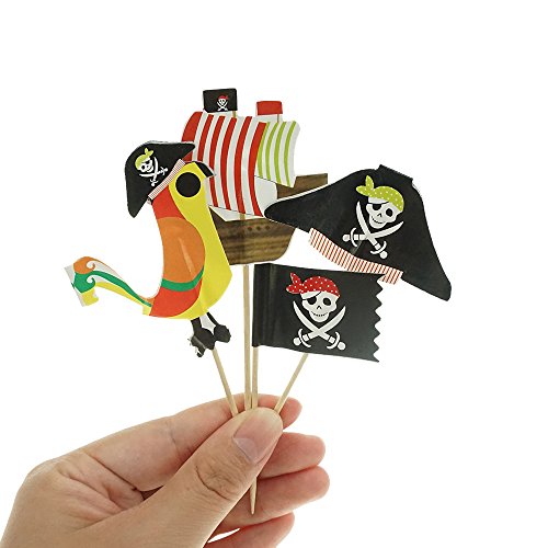 Pirate Cake Cupcake Toppers Food Picks For Party Decorations Set