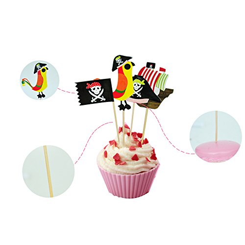 Pirate Cake Cupcake Toppers Food Picks For Party Decorations Set